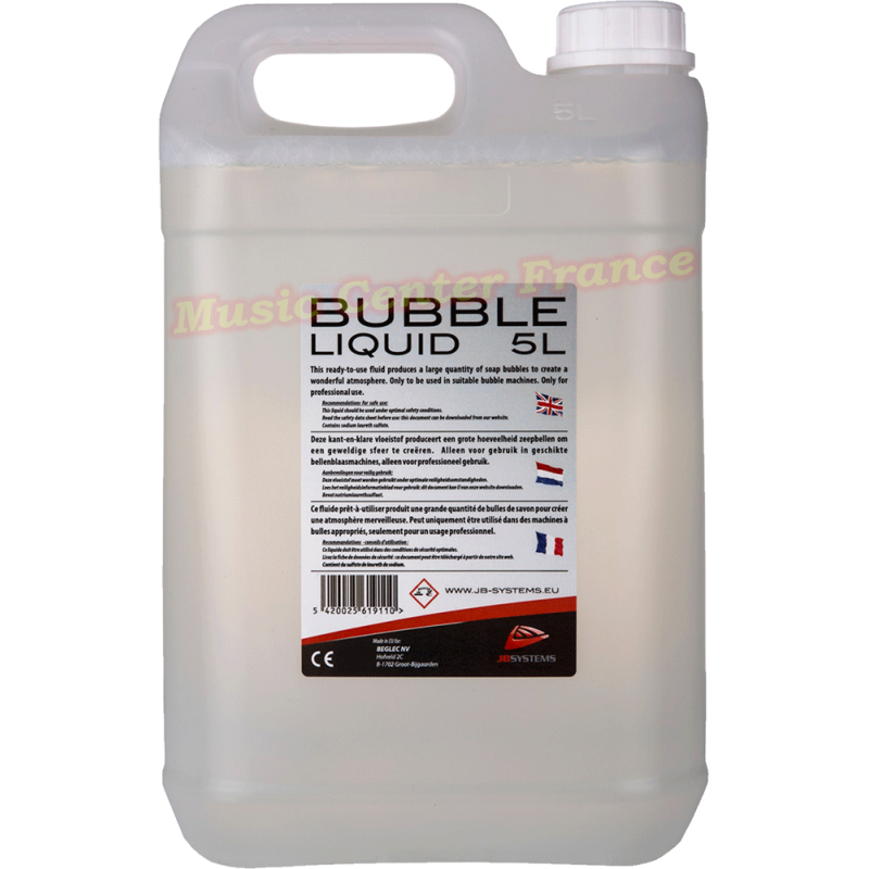 JBSystems JB Systems Bubble Liquid 5 L liquide pour machine à bulles