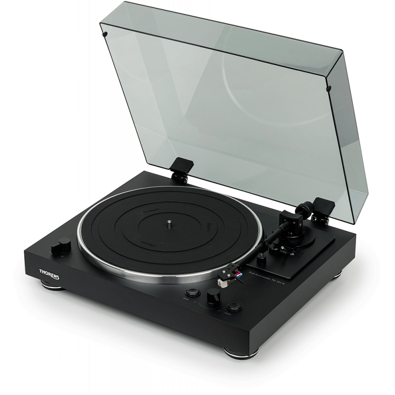 Thorens TD101A TD 101 A platine vinyle automatique pré-ampli cellule audio-Technica AT3600 vue droite